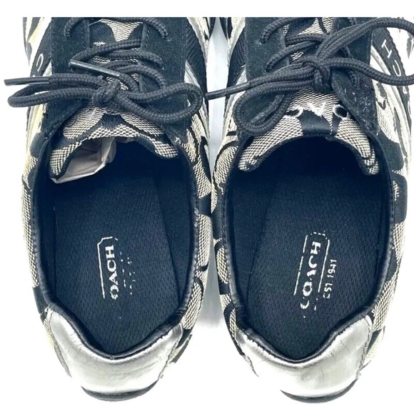COACH Women's Jayme Signature Black and Silver Canvas Athletic Shoes USA Size 7M - Picture 12 of 16